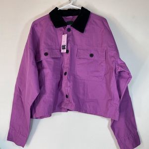 Purple Jean Jacket with Black Collar